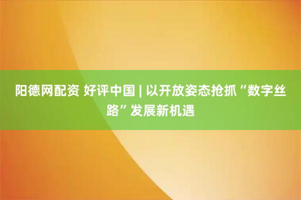 阳德网配资 好评中国 | 以开放姿态抢抓“数字丝路”发展新机遇